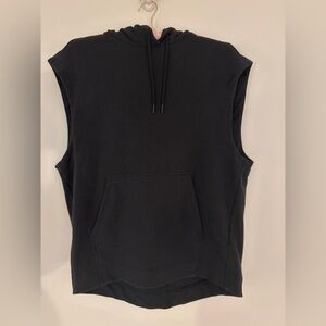 Athleta Retroush Black Sleeveless Hoodie